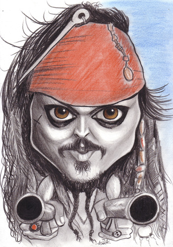 captain jack sparrow By Tomek | Media & Culture Cartoon | TOONPOOL