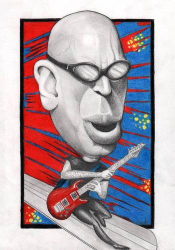 Cartoon: Joe Satriani (medium) by Tomek tagged satriani,ibanez