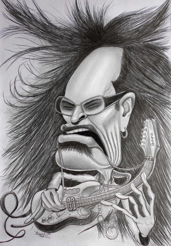 Cartoon: Steve Vai (medium) by Tomek tagged steve,vai,guitar,ibanez