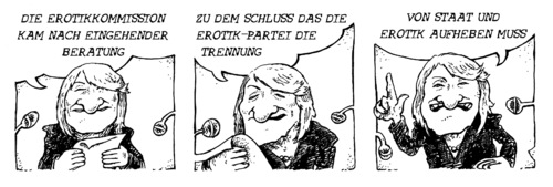 Cartoon: der Entschluss der Kommission (medium) by JP tagged ethikkommission,erotik,alice,schwarzer,ausstieg,der,erotik,alice schwarzer,ausstieg,ethik,ethikkommission,partei,staat,alice,schwarzer