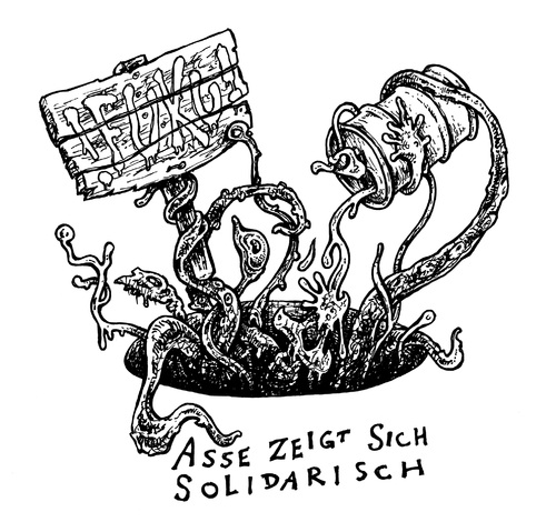 Cartoon: solidarische Kontamination (medium) by JP tagged asse,asse,akw,atomkaft,kontamination,solidarität,abfall,müll,atommüll,endlager,lager