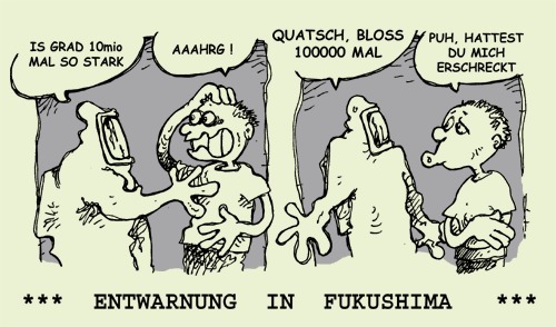 Cartoon: wieder mal halb so wild (medium) by JP tagged gau,super,akw,informationspolitik,fukushima