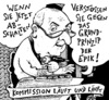 Cartoon: Epikkommission (small) by JP tagged klaus,töpfer,atomkraft,atomausstieg,moratorium,epik,ethik,ethikkommission,komission,episch,epos,liveübertragung