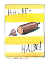Cartoon: Halbe-Halbe! (small) by Peter Bauer tagged wurstzipfel,halbehalbe,arm,reich,teilen,gerechtigkeit