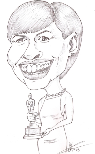 Cartoon: Anna hathaway (medium) by astrocaricaturas tagged anna,hathaway