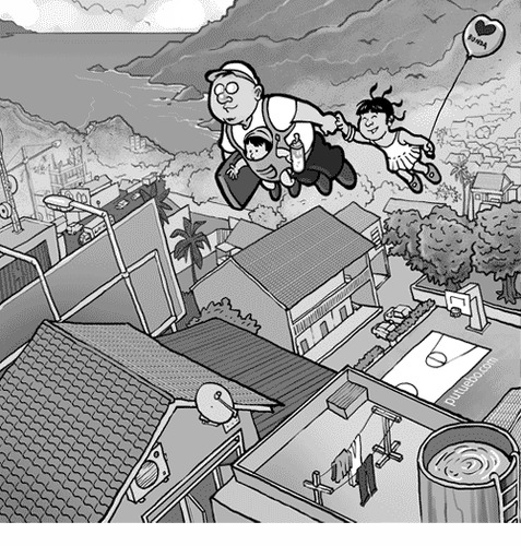 Cartoon: Me and the Molecules (medium) by putuebo tagged putuebo,flying