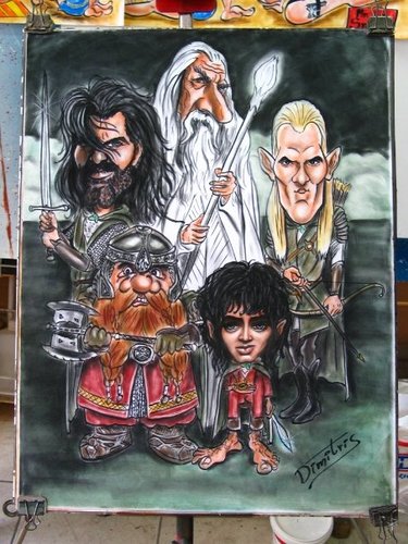 Cartoon: Lord of the rings dimitris emm (medium) by DEMMAN tagged lord,of,the,rings,dimitris,emm,pastel,caricature,kos,cartoon,celebrities,comics