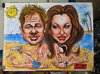 Cartoon: Angelina Jolie  Brad Pitt (small) by DEMMAN tagged angelina,jolie,brad,pitt,pastel,caricature,dimitris,emm,cartoon,celebrities,kos,comics