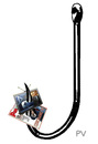 Cartoon: Italian Hook (small) by pv64 tagged pv hook mass media tv magazine