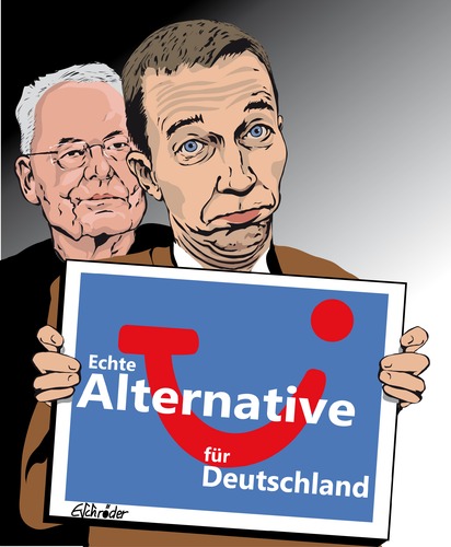 Cartoon: AfD- jetzt richtig neu (medium) by ESchröder tagged bernd,lucke,hans,olaf,henkel,afd,rechtskurs,rechtpopulisten,wirtschaftsliberale,neuorientierung,spaltung,neues,logo