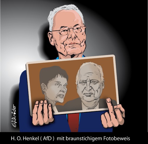 Cartoon: AfD - Henkel mit Feindbild (medium) by ESchröder tagged bernd,lucke,hans,olaf,henkel,afd,rechtskurs,rechtpopulisten,petry,gauland,wirtschaftsliberale,neuorientierung,spaltung,der,partei