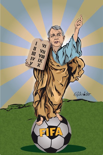 Cartoon: FIFA -10 Gebote (medium) by ESchröder tagged fifa,fußballfunktionäre,bestechungsgelder,provisionen,josef,blatter,korruption,wiederwahl,geldwäsche,niersbach,brief