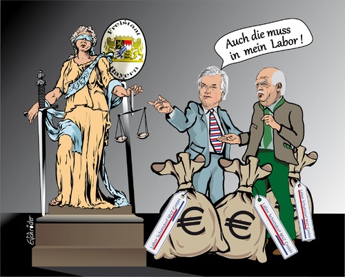 Cartoon: Laborskandal Schottdorf (medium) by ESchröder tagged laborarzt,schottdorf,laborskandal,untersuchungsausschusscsu,gauweiler,bayrische,justiz,systematischer,abrechnungsbetrug,csu,politik,fall,rabatte