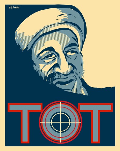 Cartoon: Tot ! (medium) by ESchröder tagged bin,laden,terror,usa,nineeleven,ground,siro,pakistan,al,kaida