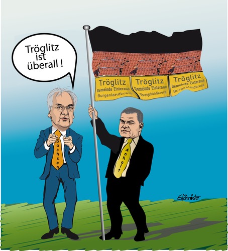 Cartoon: Tröglitz überall (medium) by ESchröder tagged brandanschlsg,tröglitz,sachsen,anhalt,ministerpräsident,hasehoff,innenminister,stahlknecht,fremdenhass,asyl,wohnheim,nazi,neonazi,npd,pegida,nationalistisch,unsozial,montagsdemo,hasstiraden,ist,überall