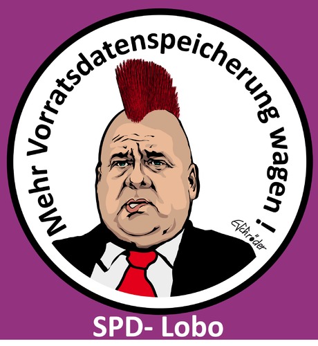 Cartoon: Vorratsdatenspeicherung (medium) by ESchröder tagged sigmar,gabriel,spd,sascha,lobo,vorratsdatenspeicherung,wiedereinführung,eugh,datenspeicherung,datenschutz,überwachungspläne,datenpanne,internet,verkehrsdaten,straftaten