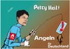 Cartoon: Angeln für Deutschland (small) by ESchröder tagged rechtspopulismus,nationalismus,afd,partei,fremdenfeindlichkeit,frauke,petry,landtag,sachsen,rechts,der,cdu