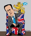 Cartoon: Cameron (small) by ESchröder tagged david,cameron,tories,snp,nicola,sturgeon,unterhauswahl,schottischer,löwe,löwengebrüll,downing,street,56,schottische,mandate,westminster,konservative