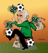 Cartoon: Hannover 96 (small) by ESchröder tagged fußball,bundesliga,hannover,96,präsident,martin,kind,trainer,korkut,tabellenelfter,fangemeinde,ultras,nordkurve,hörgeräte,karikatur,eschröder