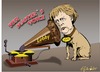 Cartoon: Her masters voice (small) by ESchröder tagged merkel lobby hörigkeit atomkonzerne