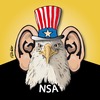 Cartoon: NSA (small) by ESchröder tagged nsa,geheimdienst,überwachung,spionage,frankreich,präsidenten,hollande,sarkozy,chirac,abhörskandal,usa,wappen,tier,eagle