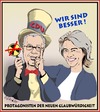 Cartoon: Protagonisten (small) by ESchröder tagged partei,cdu,atom,energiewende,röttgen,von,der,leyen,glaubwürdigkeit