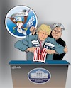 Cartoon: Trump Bannon (small) by ESchröder tagged donald trump usa president wahlen rassist egoman america first bannon agenda pressefeind