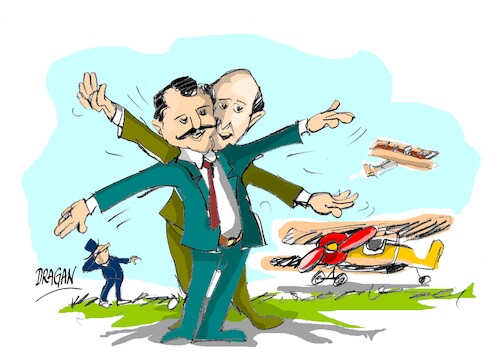 Cartoon: 17.12.1903-Los hermanos Wright (medium) by Dragan tagged los,hermanos,wright