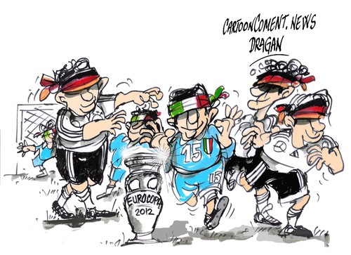 Cartoon: Alemania-Italia-Eurocopa (medium) by Dragan tagged alemania,italia,eurocopa,fudbol,deporte,cartoon