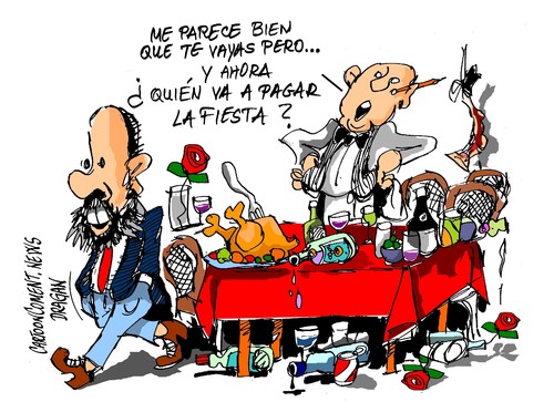 Cartoon: Alfredo Perez Rubalcaba retirada (medium) by Dragan tagged alfredo,perez,rubalcaba,retirada,partido,socialista,obrero,espanol,psoe,politicsa,cartoon