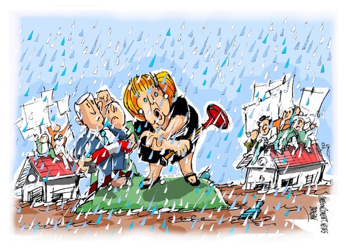 Cartoon: Angela Merkel-inundaciones (medium) by Dragan tagged cartoon,alemania,inundaciones,merkel,angela