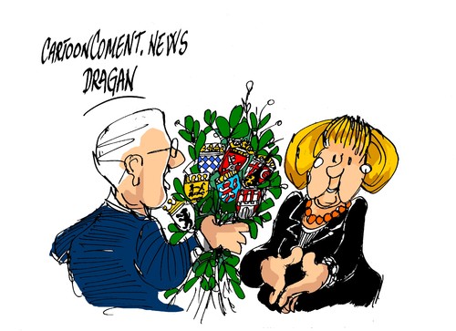 Cartoon: Angela Merkel-investidura (medium) by Dragan tagged angela,merkel,investidura,alemania,parlamento,ciu,spd,politics,cartoon