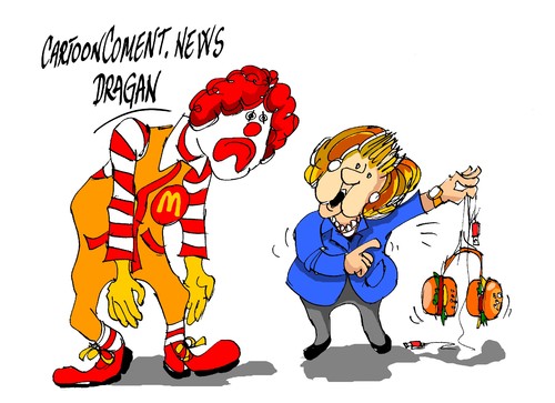 Cartoon: Angela Merkel-McDonald-s (medium) by Dragan tagged angela,merkel,mcdonalds,reino,unido,berlin,simon,mcdonald,politics,cartoon