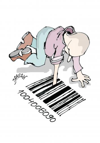 Cartoon: bar code 1 (medium) by Dragan tagged bar,code