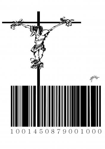 Cartoon: bar code 8 (medium) by Dragan tagged bar,code