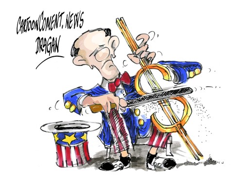Cartoon: Barack Obama-dollar (medium) by Dragan tagged barack,obama,eeuu,dollar,paro,desempleo,democratas,republicanos,elecciones