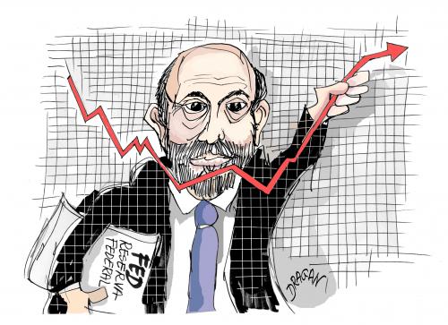 Cartoon: BERNANKE (medium) by Dragan tagged bernanke,reserva,federal,fed