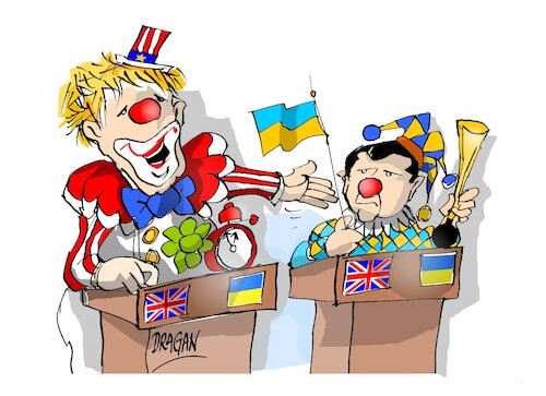 Boris Johnson-Vladimir Zelenski By Dragan | Politics Cartoon | TOONPOOL