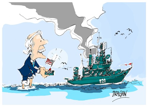 Cartoon: buque insignia MOSKVA (medium) by Dragan tagged buque,insignia,moskva
