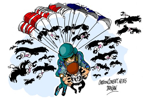 Cartoon: Bush-parapente (medium) by Dragan tagged george,bush,parapente,eeuu,cartoon