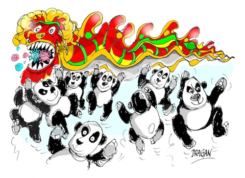 Cartoon: China- COVID-19 (medium) by Dragan tagged china,covid,19
