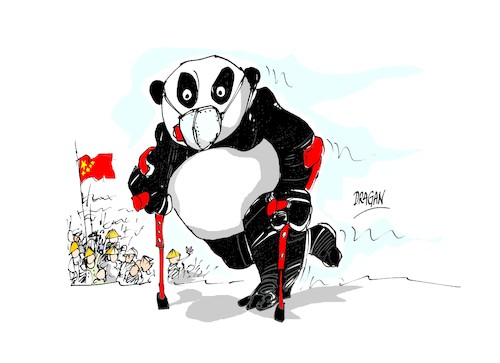 Cartoon: China-recuperacion (medium) by Dragan tagged china,recuperacion,corona,viru,covid,19,pib,economia