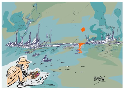 Cartoon: Claude Monet -1840-1926 (medium) by Dragan tagged claude,monet,impresionizmo