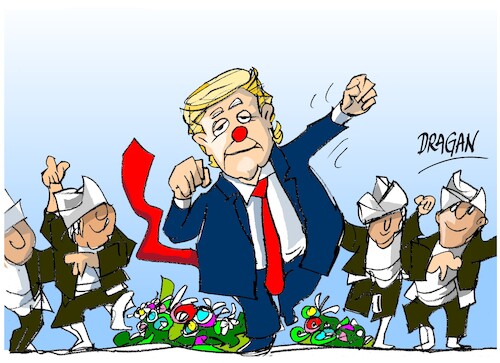Donald Tramp-baile (medium) Cartoon: Donald Tramp-baile (medium) by Dragan tagged donald,tramp,malezia