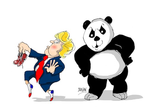 Cartoon: Donald Trump- China (medium) by Dragan tagged donald,trump,china,coronavirus,covid,19,eeuu