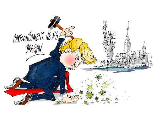 Cartoon: Donald Trump-pandemia (medium) by Dragan tagged donald,trump,pandemia