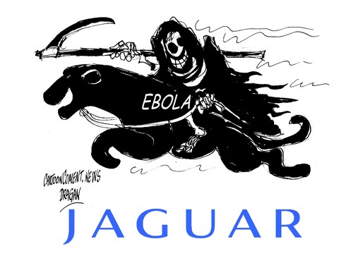 Cartoon: Ebola-JaguarAna Mato (medium) by Dragan tagged ebola,jaguarana,mato,corrupcion,partido,popular,pp,sanidad,espana,politics,cartoon
