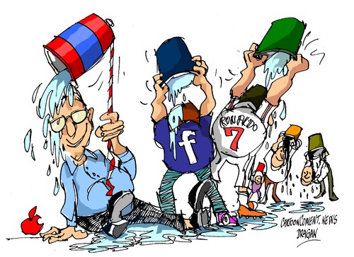 Cartoon: ELA-Con agua helada (medium) by Dragan tagged ela,con,agua,helada,justin,timberlake,cristiano,ronaldo,mark,zuckerberg,bill,gates,cartoon