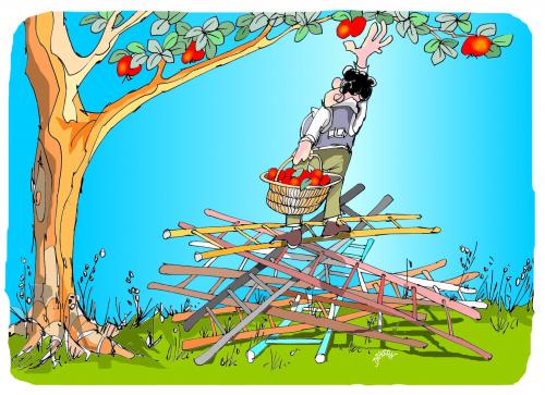 Cartoon: escalera (medium) by Dragan tagged escalera