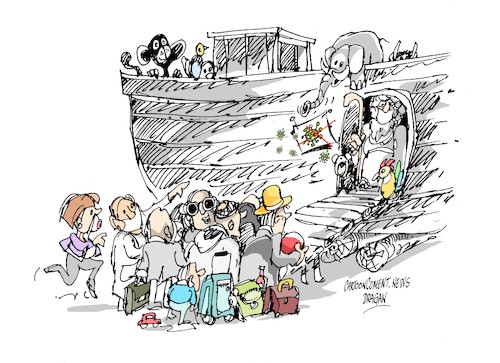 Cartoon: Espana-arcas de Noe (medium) by Dragan tagged espana,arcas,de,noe,coronavirus,pandemia